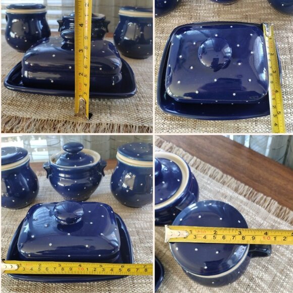 RKM Rheinsberger Germany Set of 4, VTG Jam Pot, Butter Dish, Tea Mug signed, - Picture 14 of 14